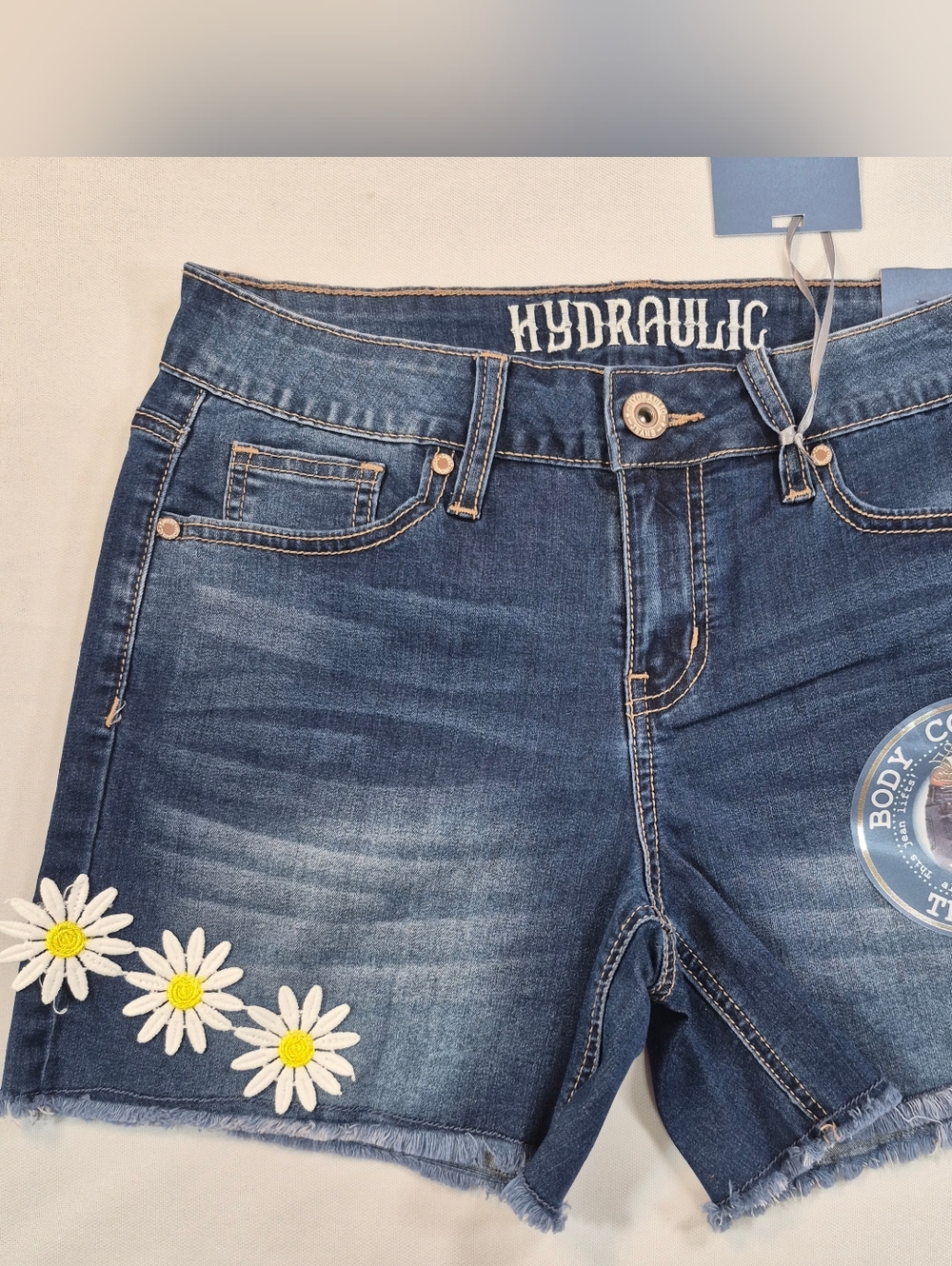Hydraulic Denim Jeans Shorts Women's 6 Technology Flower Patch Distressed NWT